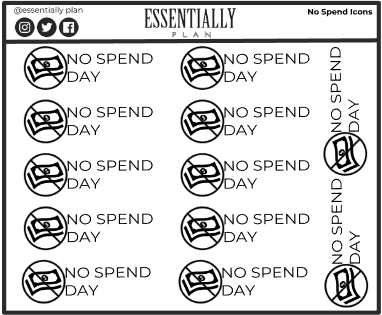 No Spend Day Sticker Sheet - Essentially Plan
